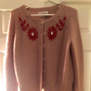 Anthropologie Antik Batik Beaded Alpaca Sweater